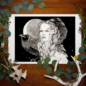 Raven Familiars Giclée Fine Art Print | Folklore Art Print | Dark Art Print | Raven Art Print