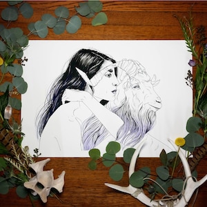 Chinese Zodiac Giclée Fine Art Print| Year of the Goat| Lunar New Year| Lunar Zodiac| Mythology| Folklore| Astrology
