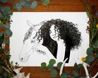 Chinese Zodiac Giclée Fine Art Print| Year of the Horse| Lunar New Year| Lunar Zodiac| Mythology| Folklore| Astrology