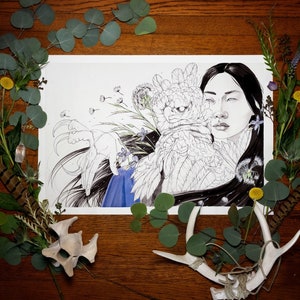 Harpy Fine Art Giclée Print| Folklore Art| Magical Creature Art| Fairytale Art| Mythology Art| Greek Mythology| Dark Art