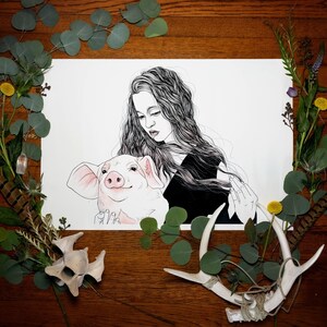 Chinese Zodiac Giclée Fine Art Print| Year of the Pig| Lunar New Year| Lunar Zodiac| Mythology| Folklore| Astrology