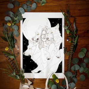 Wolf Familiar Fine Art Giclée Print| Werewolf Art| Folklore Art | Figurative Art| Dark Art