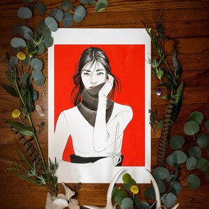 Yokai Giclée Fine Art Print| Slit-Mouthed Woman| Horror Art| Folklore| Dark Art
