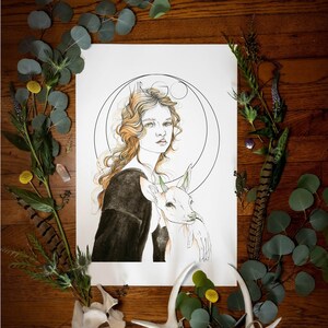 Jungfrau Grußkarte | Fine Art Giclée Druck | Jungfrau Wandkunst| Horoskop Kunst| Sternzeichen Kunst| Jungfrau Kunst| Sternzeichen Geschenk