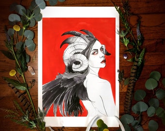 Demon Art Print | Devil Print | Demon Poster | Devil Poster | Demon Print | Dark Angel Poster | Dark Angel Print | Dark Art