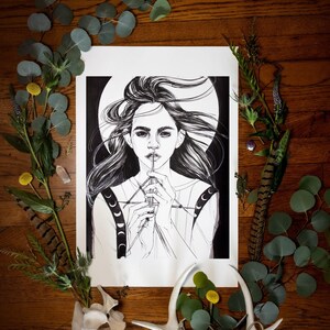 Witch Art Print, Folklore Art, Witch Poster, Witchy Poster, Dark Art,