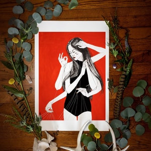 Yokai Jorogumo Giclée Fine Art Print | Folklore Art Print | Dark Art Print | Yokai Art Print | Japanese Folklore Art Print