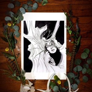 Daphne River Nymph Fine Art Giclée Print | Greek Myth Art | Nymph Art | Folklore