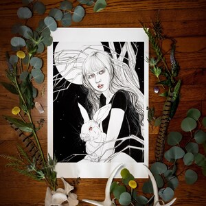 Vampire and Her Bun Giclée Fine Art Print | Folklore Art Print | Dark Art Print | Vampire Art Print