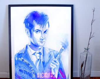 Space Doctor Art Print: The Tenth Doctor