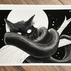 Tatzelwurm Greeting Card | Giclée Fine Art Print Greeting Card | Folklore Art Print | Cryptid Art Print | Folklore Creature Greeting Card