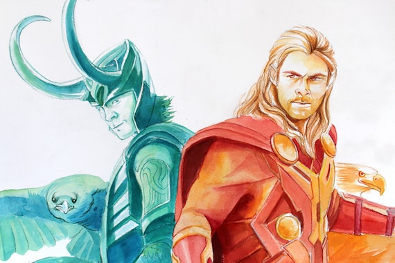Brothers: Thor and Loki Giclee Art Print Thor Poster Loki Poster Norse Myth  Norse Mythology Poster Movie Poster - Etsy