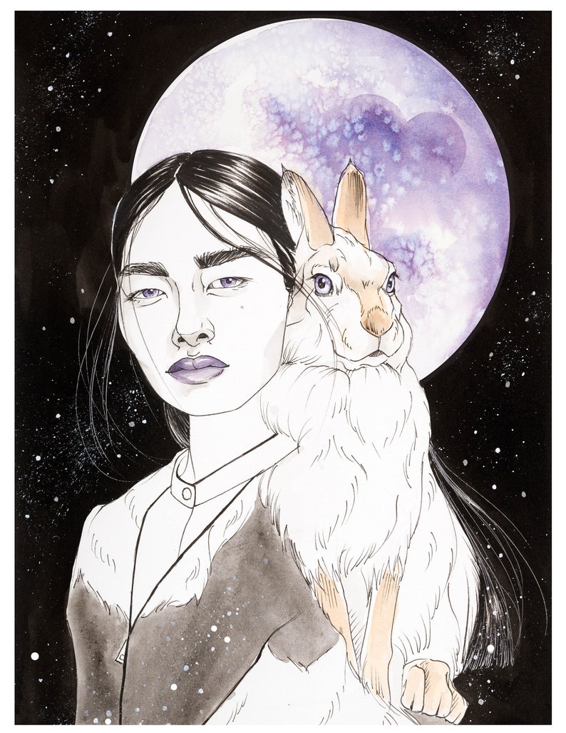 Moon Month Series: May- the Hare Moon Giclée Fine Art Print| Folklore ...