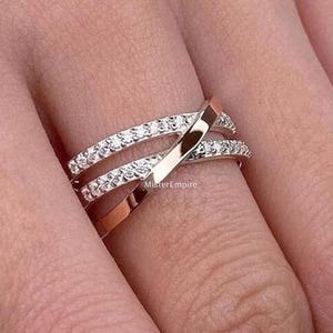 Bridal Shower, Round Cut Dainty Diamond Ring, Statement Ring, Minimalist Ring, Unique Ring, Stacking Ring, Wedding Jewelry, Gift for Her