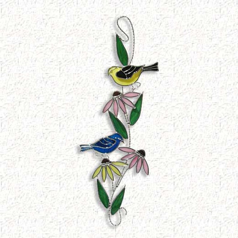 Wild Birds Scroll Precut Kit Stained Glass Precut Kit Beginner's