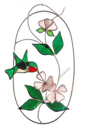 Precut Hummingbird Oval Ring Kit | Stained Glass Precut Kit | Beginner's Projects