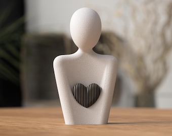 Muttertags Geschenk Herz Statue 3D Druck | Geschenk für Mama | Liebevolle Deko Muttertag | Modernes Herz Design | Mama Geschenk Idee