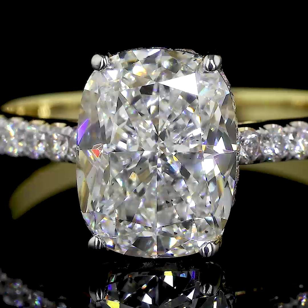 Oval Cut Moissanite Engagement Ring Set 14K Gold Bridal Set Dainty ...