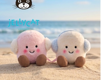 Jellycat Earmuff Marshmallows Plush, 6in (15cm) Connected Pink White Stuffed Toys, Winter Sweet Treat Friends, Bestie Gift