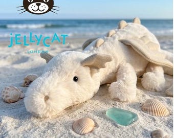 Jellycat Schneedrache Plüschtier, 50 cm cremeweißes Fantasy Kuscheltier, gemütliches Kinderzimmer Dekor, süßes Geschenk