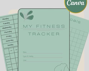 Plantilla minimalista de Canva para planificar tu entrenamiento en el gimnasio (descarga digital)