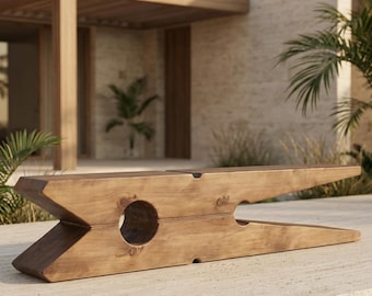 Solid Wood  Bench Rustic Modern Home Entryway Bench