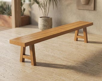 Minimalistische massief houten bank hal eetkamerbank