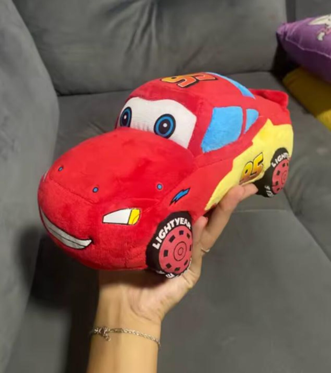Stuffed Racing Car Red Lightning Race Car Plush Toy – Soft Stuffed Vehicle Pillow 25cm - Etsy