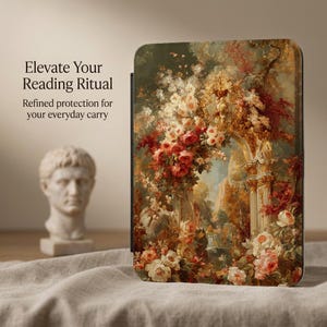 Kindle Case Vintage Floral Arch, Romantic Classical Art Aesthetic, Elegant Ereader Cover for Women, Cozy Reading Gift, Old Money Style