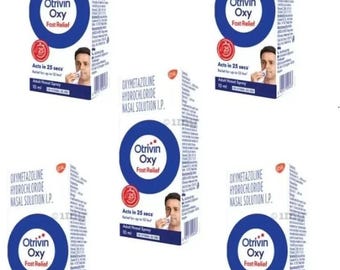 5 x Otrivin Oxy Nasenspray für Erwachsene 10ml, Schnelle Linderung bei verstopfter Nase, 2027 EXP