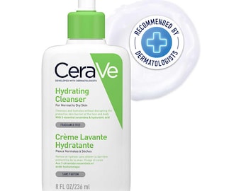CeraVe Hydrating Cleanser For Normal To Dry Skin (236ml) - Non-Foaming Face Wash with Hyaluronic Acid And Ceramides