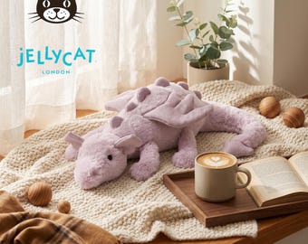 Jellycat Lavender Dragon Plush Soft Purple Fantasy Animal Stuffed Toy Magical Nursery Decor Cottagecore Kids Gift