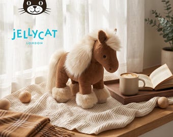 Jellycat Freya Pony Plush, Soft Standing Horse Stuffed Animal, Cute Nursery Decor, Farmhouse Baby Shower Gift, Cottagecore Room Accent