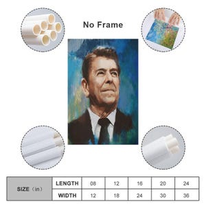 Ronald Reagan Portrait Painting On Canvas Wall Art Poster Picture Print Living Room Walls Decor Home Posters image 2