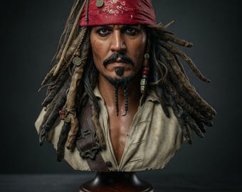 Jack Sparrow / Busto 3D / Archivo STL / Impresión digital / Archivo digital / STL /