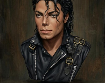 Ritratto artistico ispirato a Michael Jackson/busto del Re del Pop/