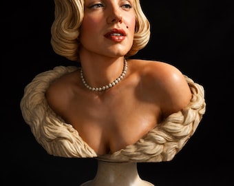 statue maryline monroe/fichier 3d/fichier stl/impression 3d /buste 3d