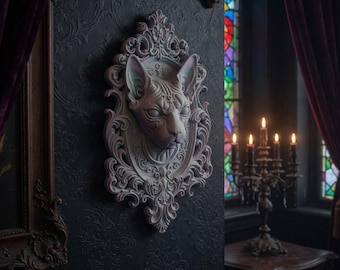 Gato esfinge barroco /estante gótico/impresión 3D/archivo STL/