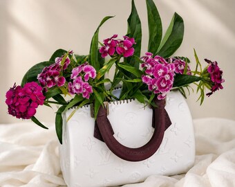 Elegante jarrón floral | Decoración moderna y chic | Arreglo floral artesanal | Idea de regalo refinada / Impresión 3D