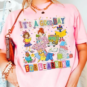 Es un buen día para aprender PNG, diseño retro de sublimación para profesores, archivo de camiseta de personajes de cuentos, imágenes prediseñadas de regreso a clases imagen 4