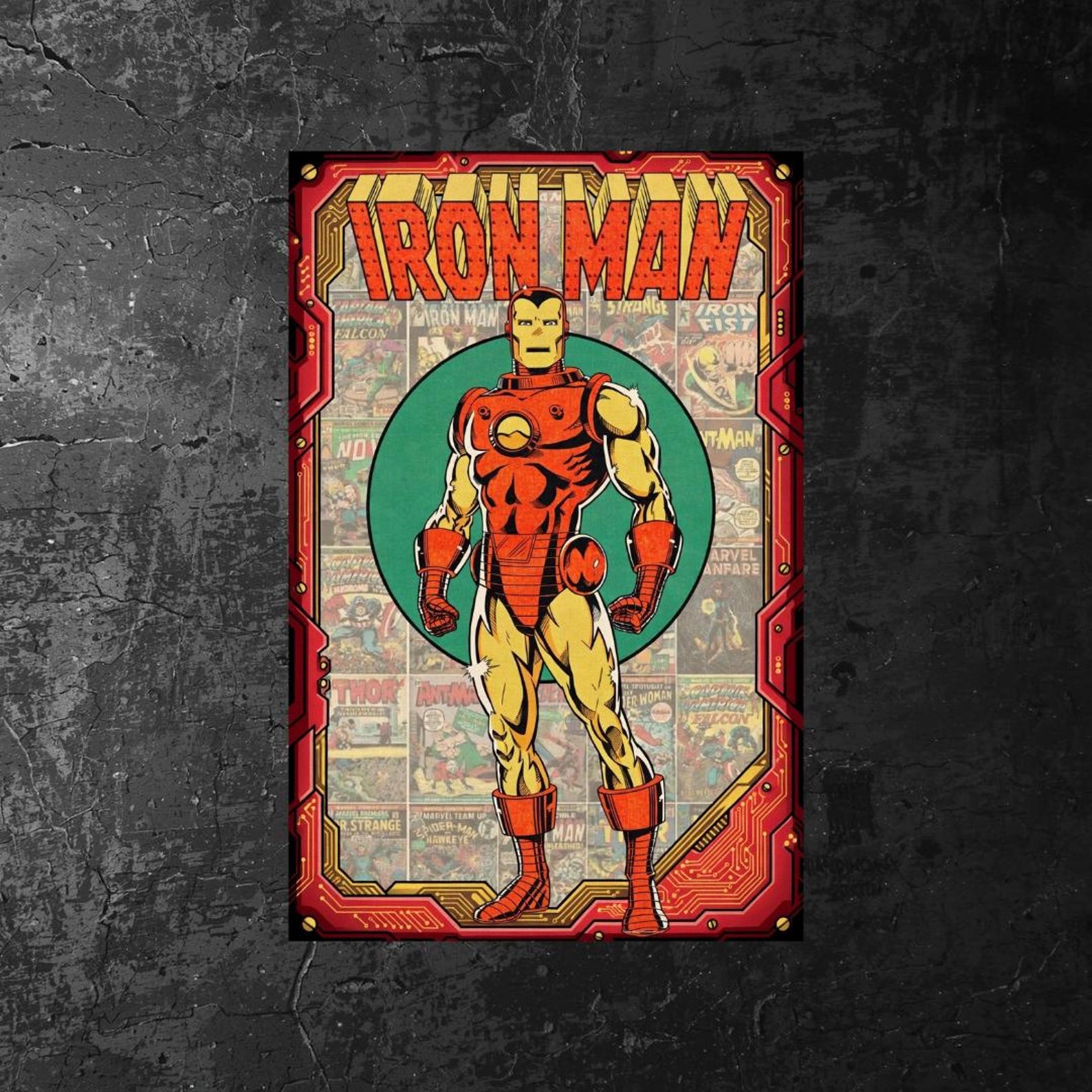 Iron Man Vintage Comic Poster | Superhero Wall Art | Retro Comic Style ...