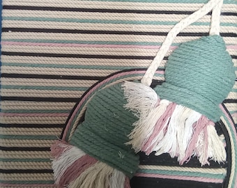 Gumnuts on striped background