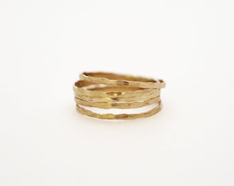 thin stacking ring, 14k gold filled thin lightly hammered stacking ring, super thin gold ring, super thin gold band ring