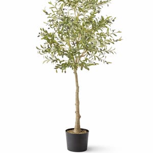 Olivo artificial de 1,8 m para decoración de interiores, planta de olivo artificial en maceta, árbol falso alto y realista, decoración para la esquina de la sala de estar, estética moderna para el hogar.