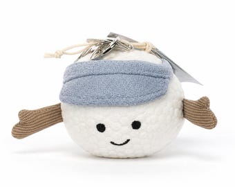 Cute Golf Plush Keychain Jellycat Style Kawaii Soft Toy, Mini Stuffed Ball Keyring, Aesthetic Bag Charm, Gift for Girls Boyfriend