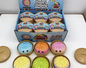 Shiny dumpling extrusion box, various colors and shapes of soft dumplings, stress-relieving toys