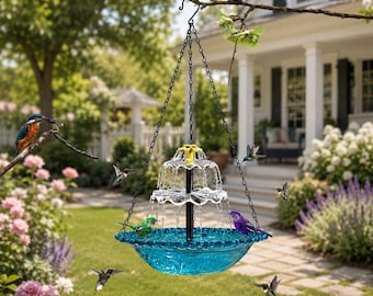 Solar Bird Bath Fountain, Outdoor Water Feature, Garden Decor, Wildlife Attractor