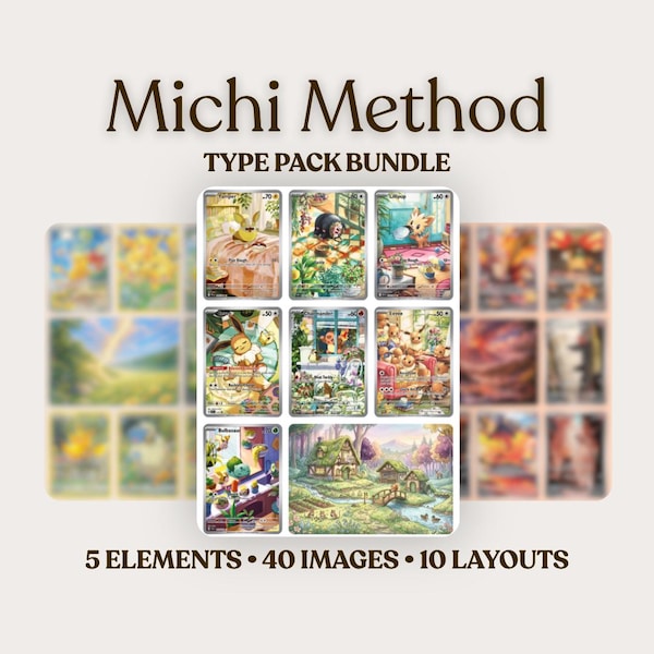 Michi Method Pokémon Type Binder Bundle | TCG Binder Layout Ideas | Aesthetic Card Binder Setup | Printable PDF Pages | Collection Pack