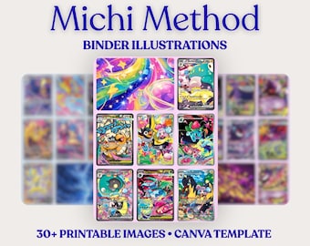 Michi Method Pokémon Binder Printables | 30+ Images + Canva Template | TCG Binder Setup | Aesthetic Card Binder Layout | Printable PDF Pages