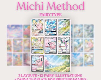 Michi Method Fairy Type Binder Pack | TCG Layouts | Printable Illustrations | Digital download